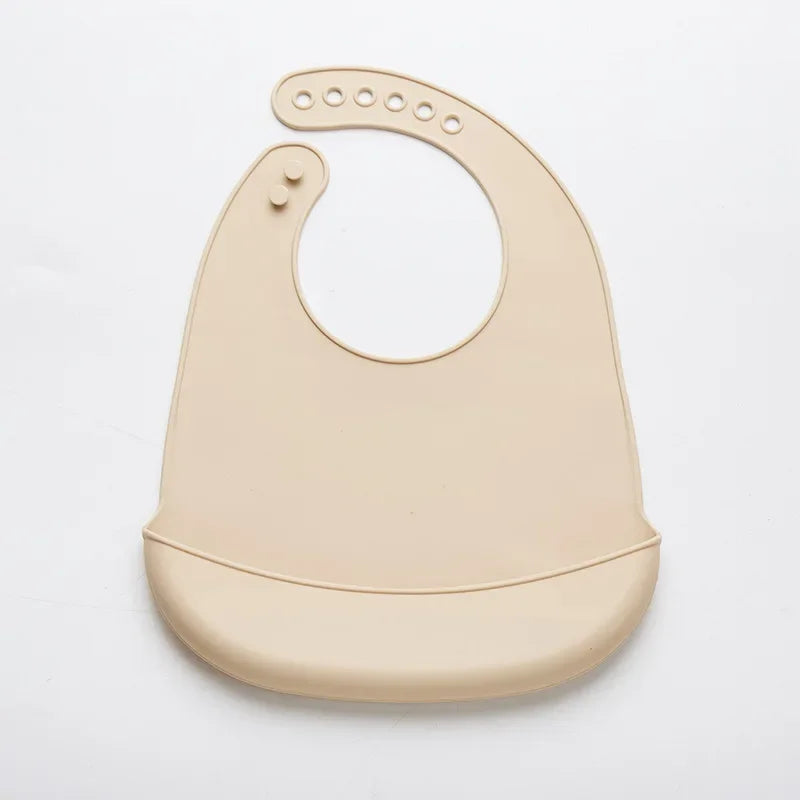 Soft Silicone Baby Bib - Adjustable Waterproof BPA-Free for Newborns
