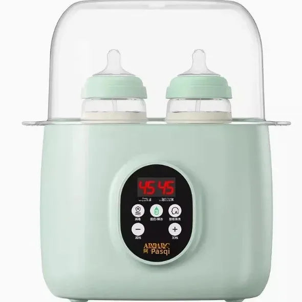 Baby bottle warmer with digital display on a white background