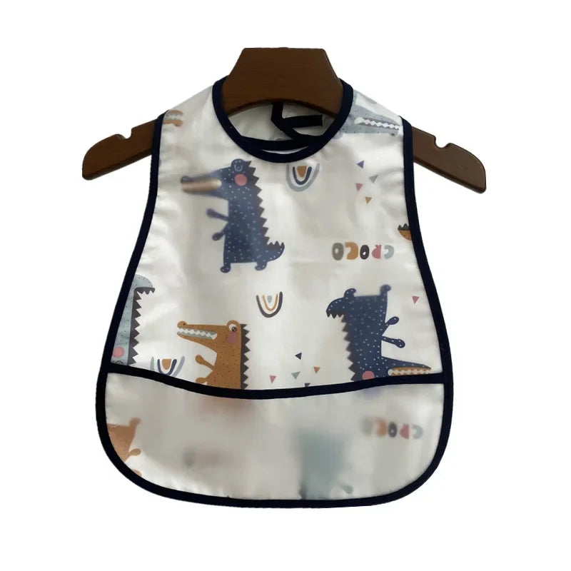 Cartoon Animal Baby Bib - Waterproof with Adjustable Pocket for Boys & Girls