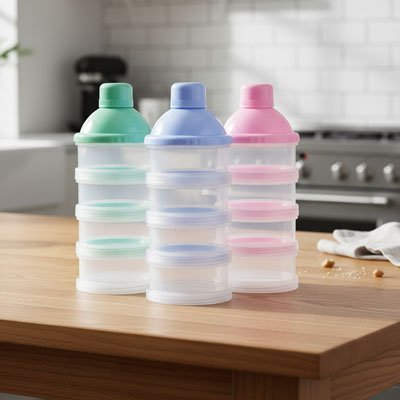 Distributeur de lait en poudre | Conteneur à poudre à 3 compartiments