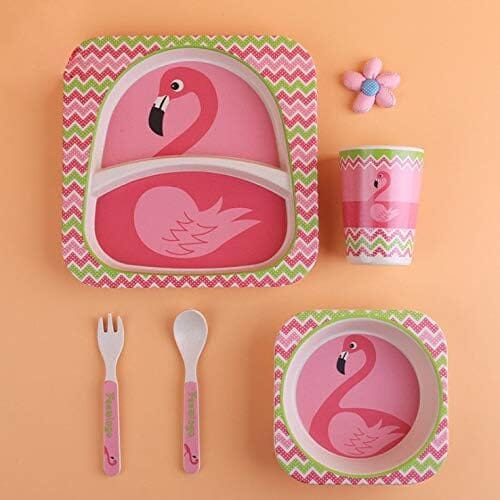 VAISSELLE BEBE - BambooKid™ - Flamant rose