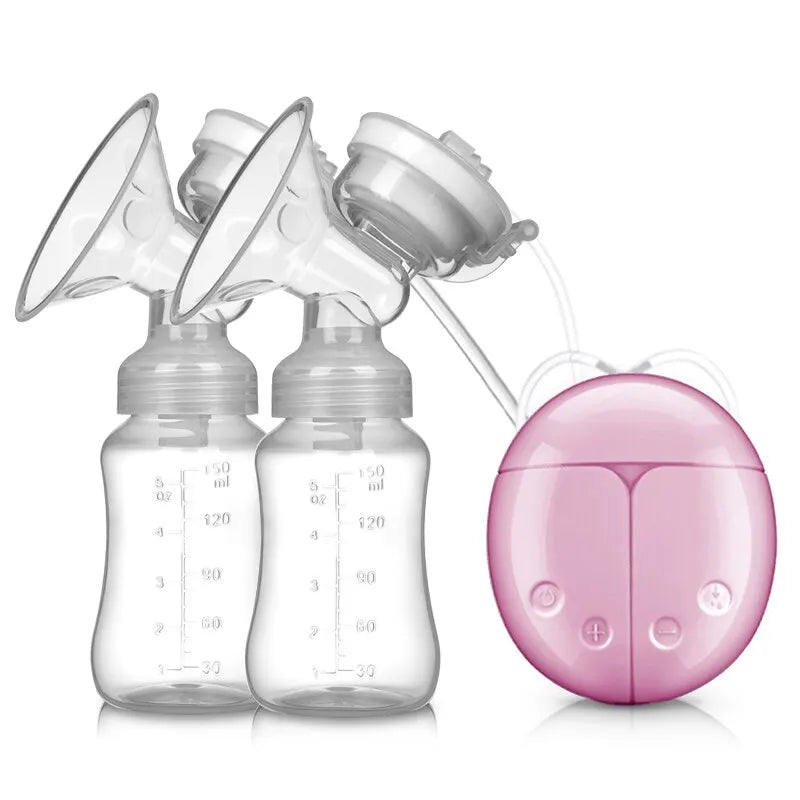 Electric Double Breast Pump Gift Set - USB Rechargeable with Nursing Pads & Storage