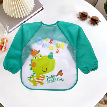 Long Sleeve Baby Smock Bib - Waterproof Art & Feeding Apron for 0-3 Years