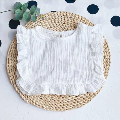 Ruffle Lace Baby Bib - Soft Cotton Feeding Bib for Newborns & Toddlers