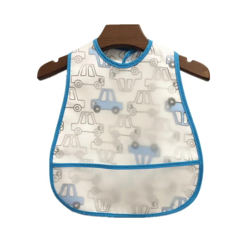 Cartoon Animal Baby Bib - Waterproof with Adjustable Pocket for Boys & Girls