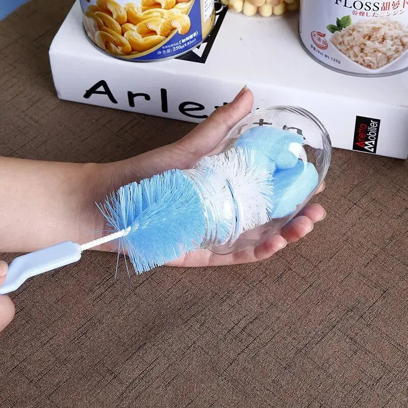 2-Piece Baby Bottle Brush Set | Nylon Pacifier & Glass Bottle Cleaner