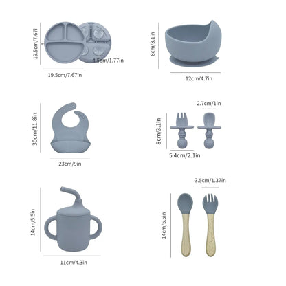 Baby Silicone Feeding Set - 5 Pieces | BPA-Free Weaning Kit