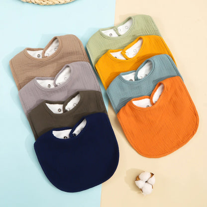 Cotton Baby Bib - Soft Solid Colour Drool Bib for Newborns & Toddlers