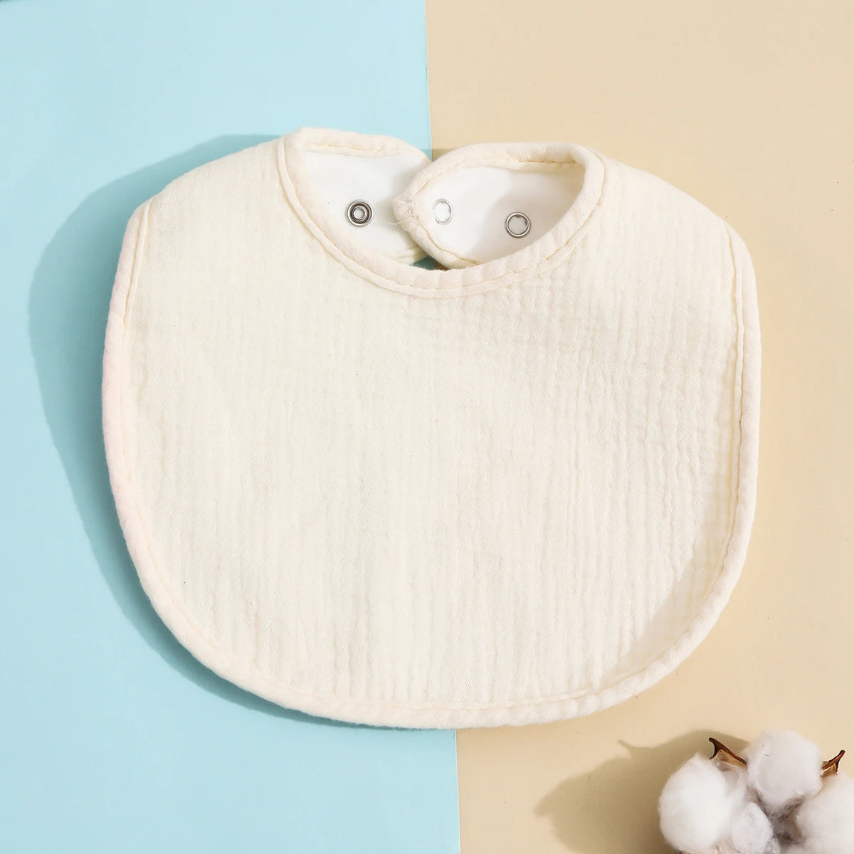 Cotton Baby Bib - Soft Solid Colour Drool Bib for Newborns & Toddlers