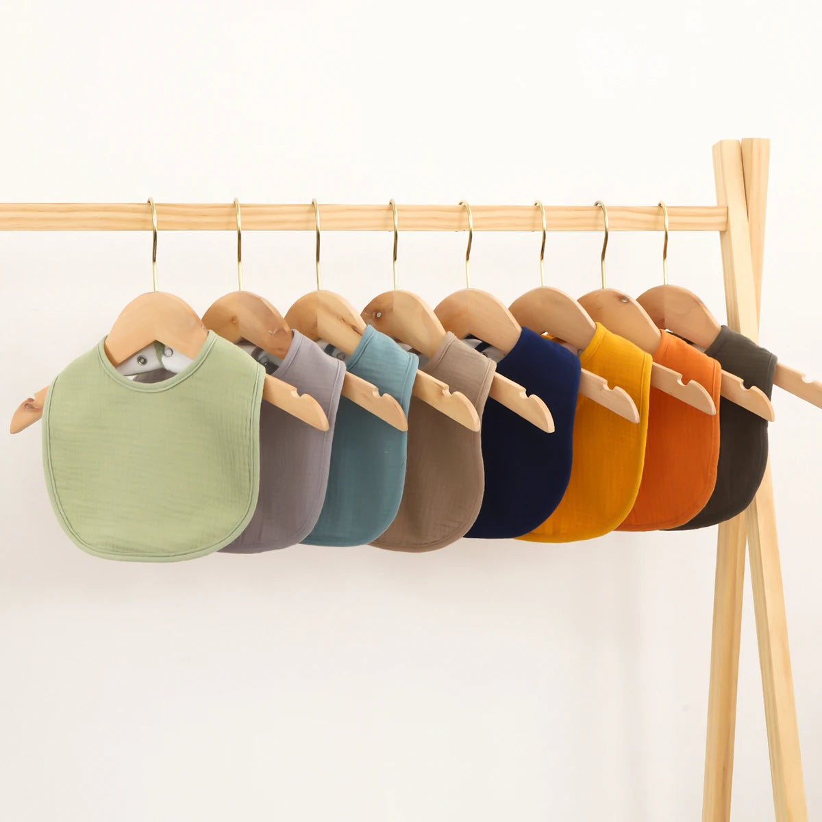 Cotton Baby Bib - Soft Solid Colour Drool Bib for Newborns & Toddlers