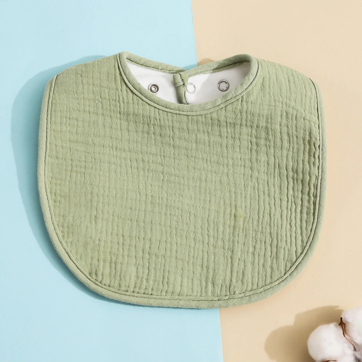 Cotton Baby Bib - Soft Solid Colour Drool Bib for Newborns & Toddlers
