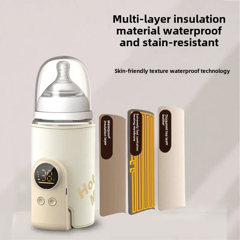 USB Baby Bottle Warmer with Smart LCD Temperature Display - High Capacity
