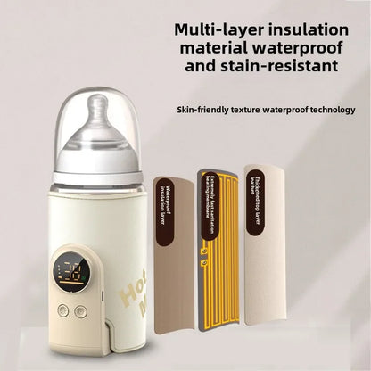 USB Baby Bottle Warmer with Smart LCD Temperature Display - High Capacity