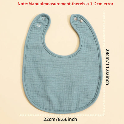 Cotton Baby Bib - Soft Solid Colour Drool Bib for Newborns & Toddlers