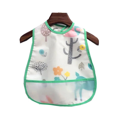 Cartoon Animal Baby Bib - Waterproof with Adjustable Pocket for Boys & Girls