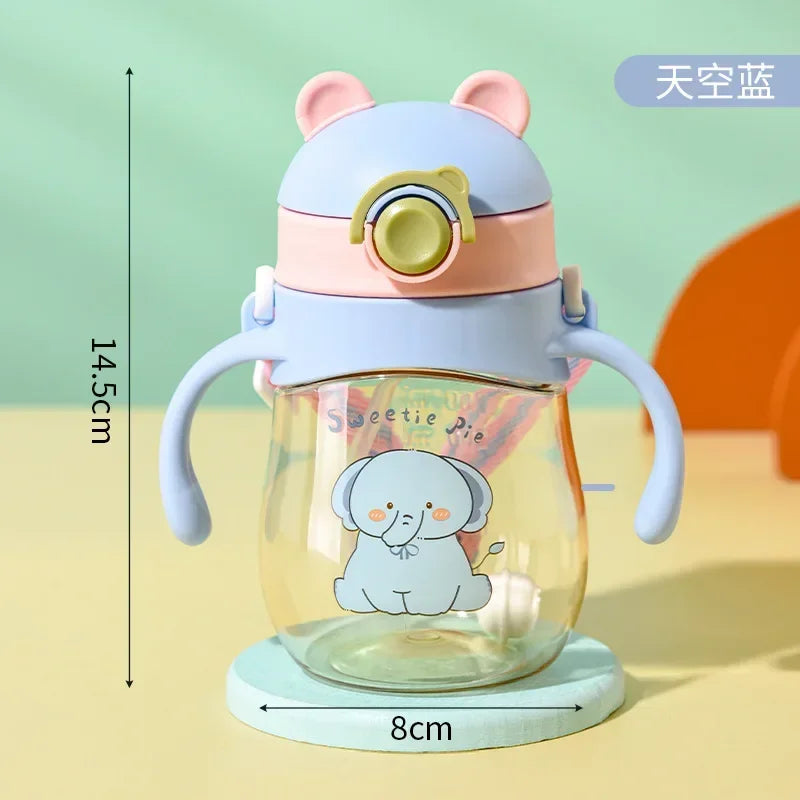 Children's tumbler with cartoon design on a colorful background