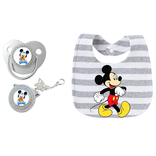 Baby Pacifier Holder Clip | Silver Dummy Clip with Teether Design