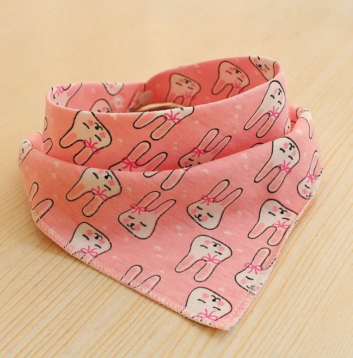 Cotton Triangle Bandana Bib - Cartoon Feeding Scarf for Boys & Girls