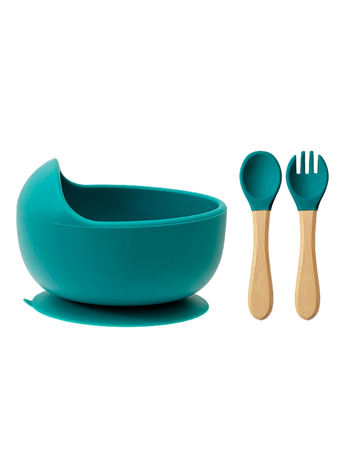 3-Piece Baby Feeding Set | Silicone Suction Bowl, Spoon & Fork