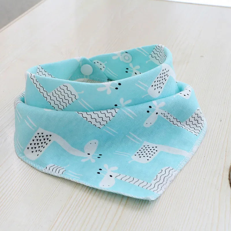 Cotton Triangle Bandana Bib - Cartoon Feeding Scarf for Boys & Girls