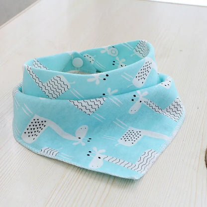 Cotton Triangle Bandana Bib - Cartoon Feeding Scarf for Boys & Girls