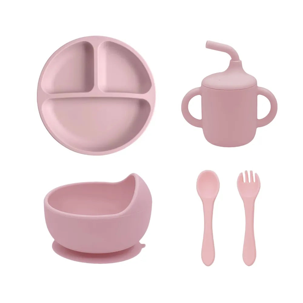 Baby Silicone Feeding Set - 5 Pieces | BPA-Free Weaning Kit