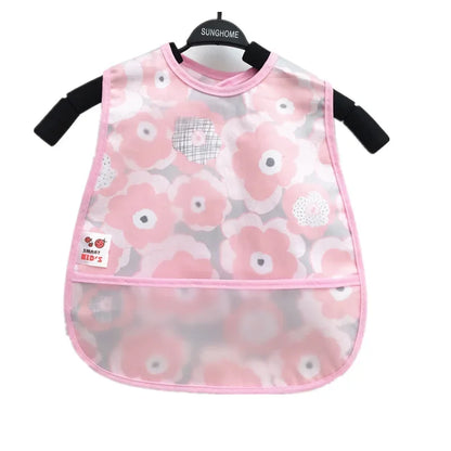 Cartoon Animal Baby Bib - Waterproof with Adjustable Pocket for Boys & Girls