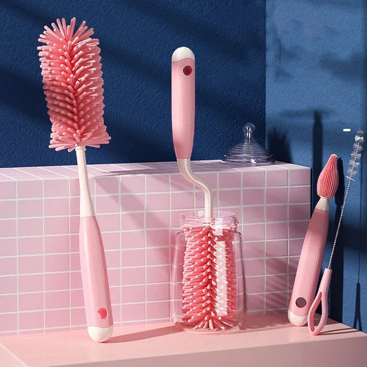 360° Rotating 3-in-1 Silicone Brush Set | Pacifier & Bottle Cleaner