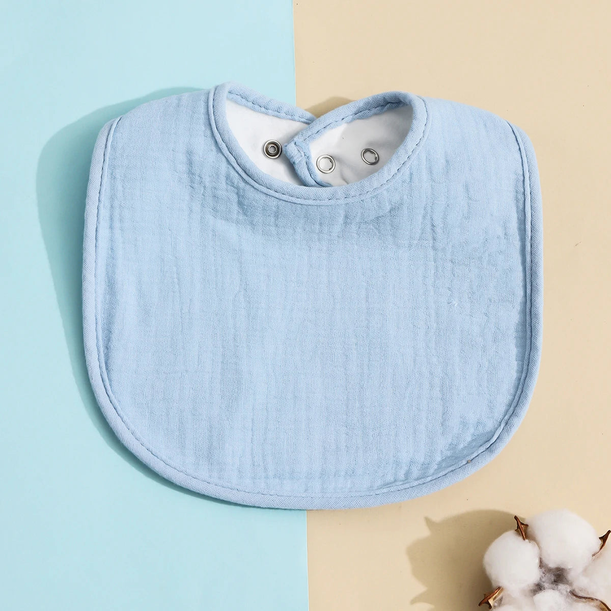 Cotton Baby Bib - Soft Solid Colour Drool Bib for Newborns & Toddlers