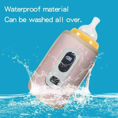 Portable Baby Bottle Warmer with LCD Screen - USB Travel Bottle Insulation Sleeve