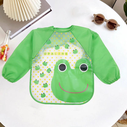Long Sleeve Baby Smock Bib - Waterproof Art & Feeding Apron for 0-3 Years
