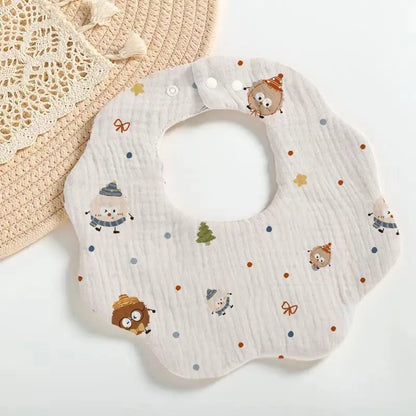 Cute Animal Baby Bib - Soft Cotton Muslin for Newborns & Infants