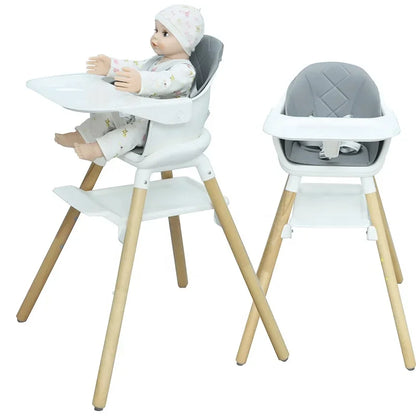 Multifunctional Baby High Chair - Adjustable Height Feeding & Learning Seat