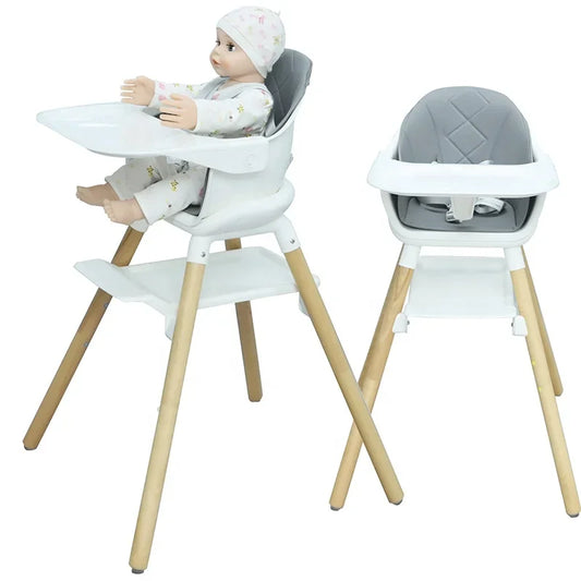 Multifunctional Baby High Chair - Adjustable Height Feeding & Learning Seat