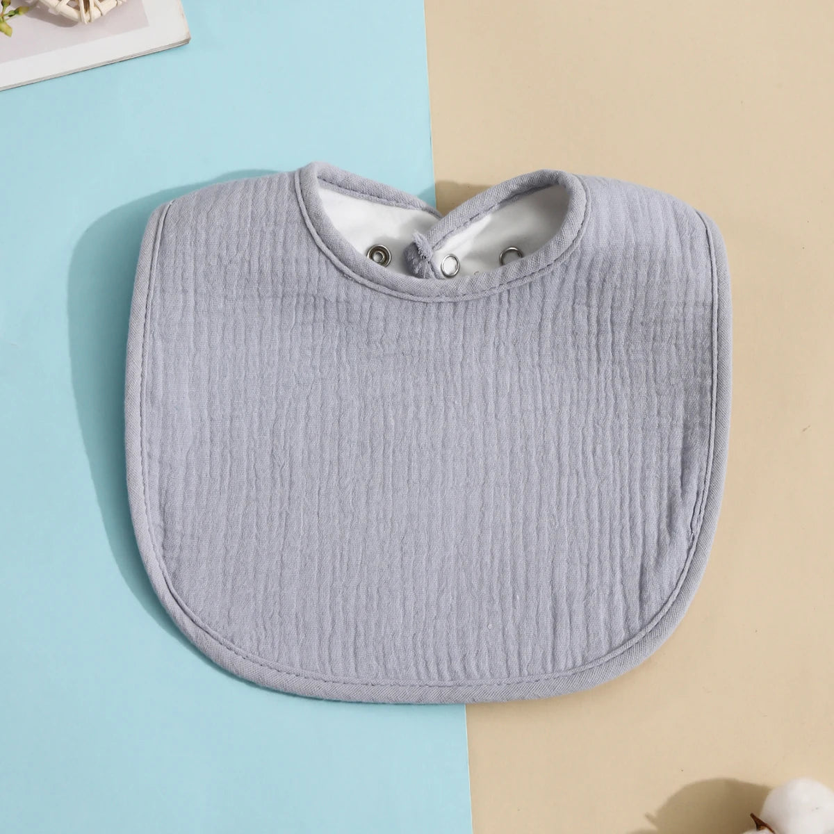 Cotton Baby Bib - Soft Solid Colour Drool Bib for Newborns & Toddlers