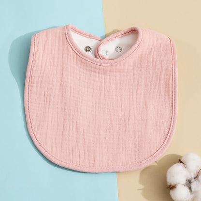 Cotton Baby Bib - Soft Solid Colour Drool Bib for Newborns & Toddlers