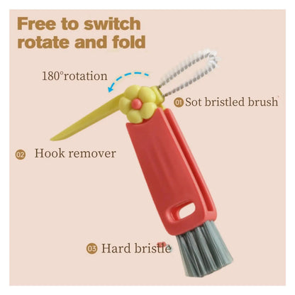 3-in-1 Cup Lid Cleaning Brush | Portable Crevice Cleaner