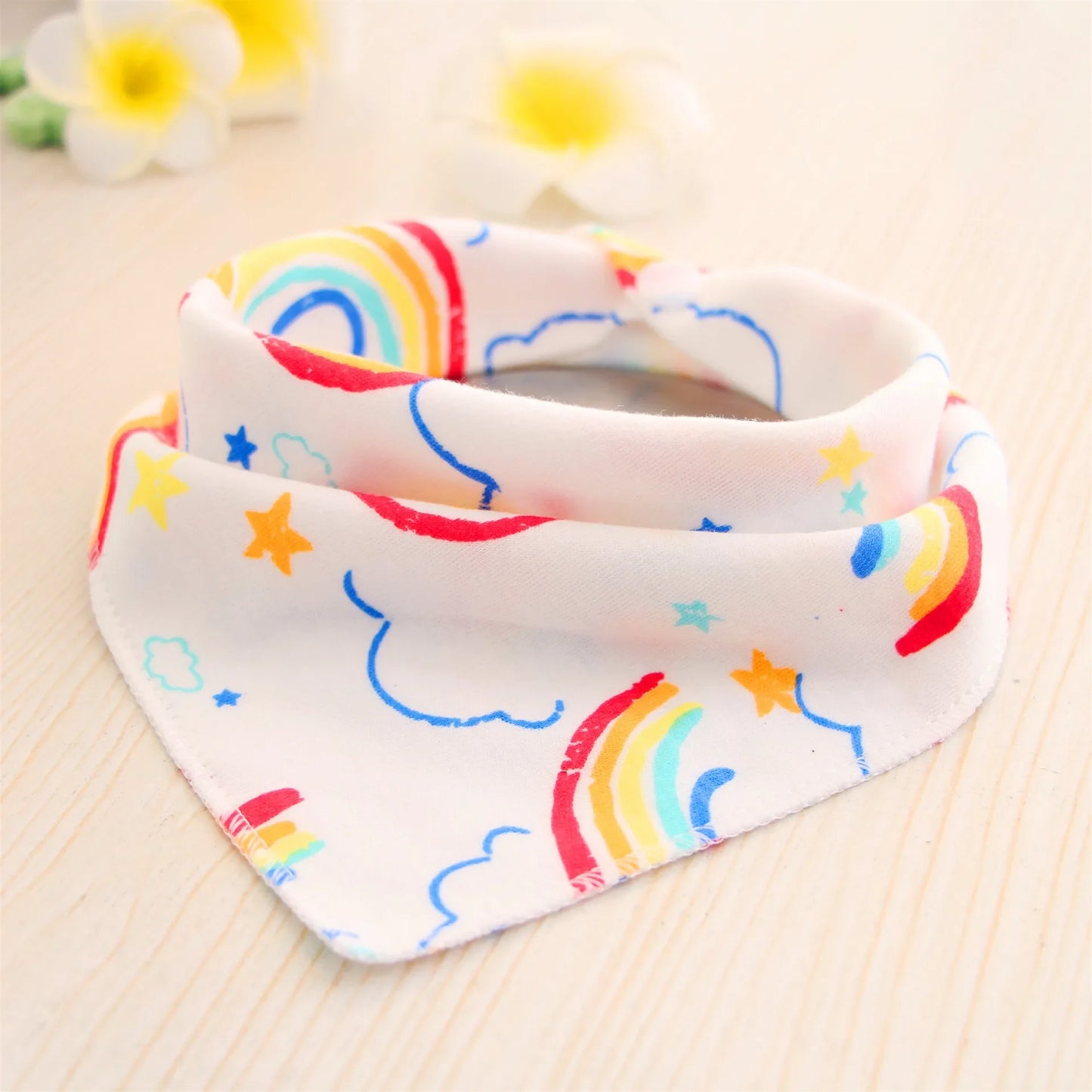 Cotton Triangle Bandana Bib - Cartoon Feeding Scarf for Boys & Girls
