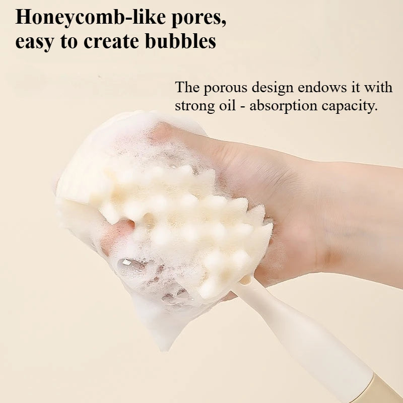 3-in-1 Baby Bottle Brush Set | Sponge & Nipple Cleaner with Long Handle