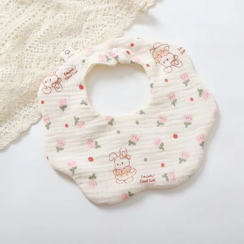 Cute Animal Baby Bib - Soft Cotton Muslin for Newborns & Infants