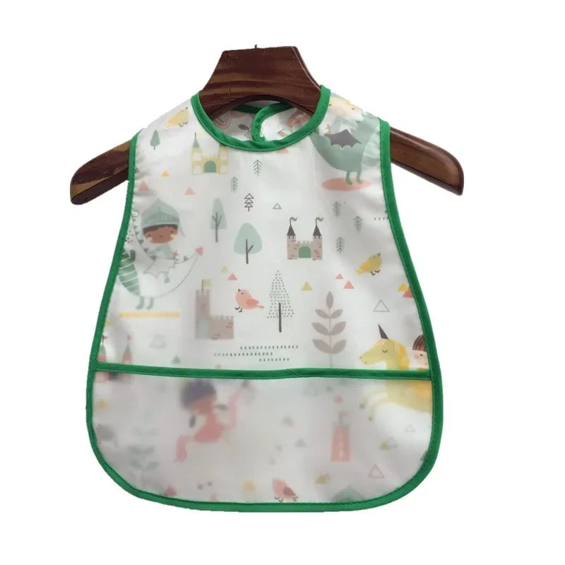 Cartoon Animal Baby Bib - Waterproof with Adjustable Pocket for Boys & Girls