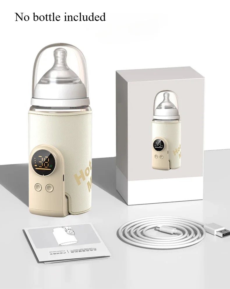 USB Baby Bottle Warmer with Smart LCD Temperature Display - High Capacity