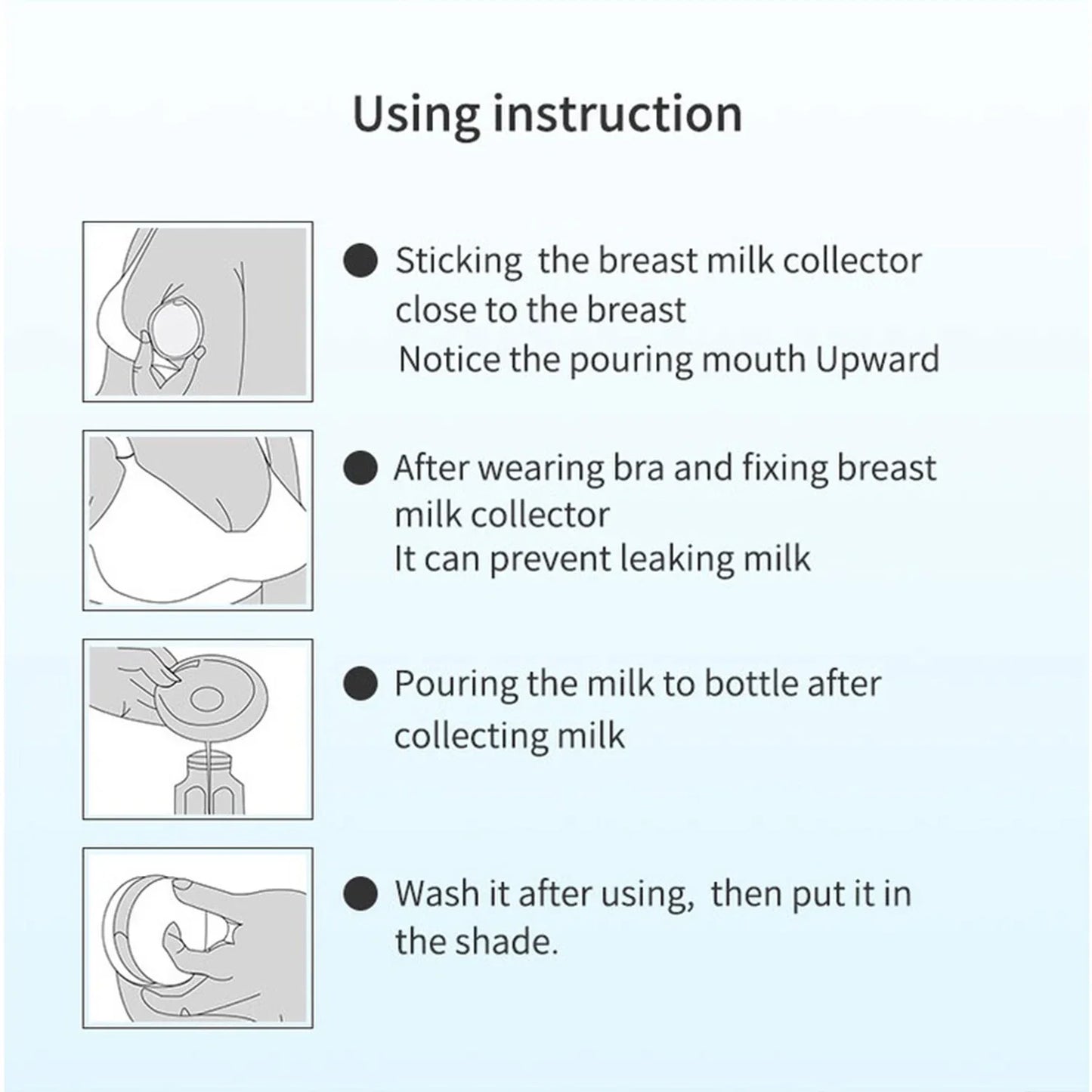 Wearable silicone breast milk collector, hands-free silicone milk collector, anti-leakage breast pump