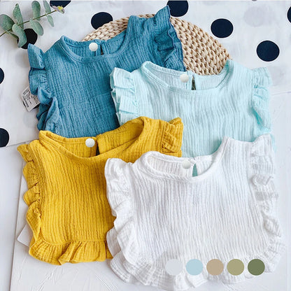 Ruffle Lace Baby Bib - Soft Cotton Feeding Bib for Newborns & Toddlers