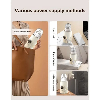 USB Baby Bottle Warmer with Smart LCD Temperature Display - High Capacity