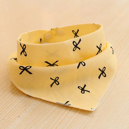 Cotton Triangle Bandana Bib - Cartoon Feeding Scarf for Boys & Girls