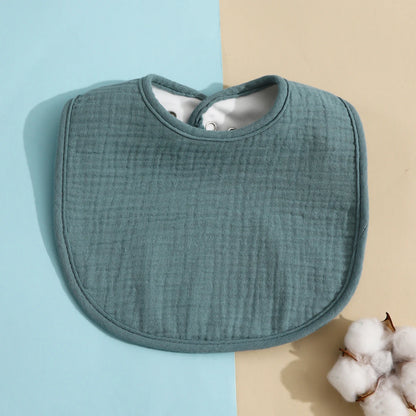 Cotton Baby Bib - Soft Solid Colour Drool Bib for Newborns & Toddlers