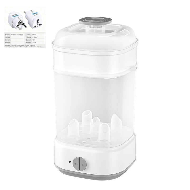 Electric Baby Bottle Sterilizer with Timer - Steam Sanitizer & Milk Warmer