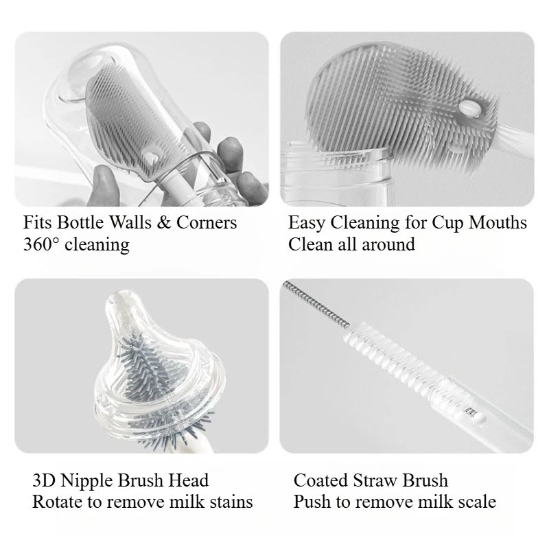 6-Piece Portable Baby Bottle Brush Set | Travel Cleaning Kit