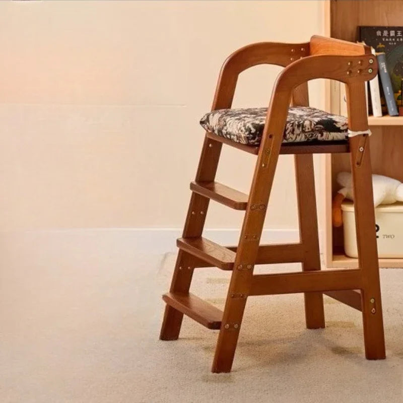 Adjustable Wooden High Chair for Babies & Toddlers - Extra Wide Seat with Footrest